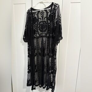 Rachel Zoe Black Lace Floral Top